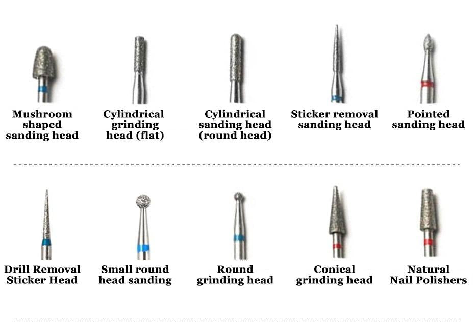 Nail Drill Bits Head Function And Use