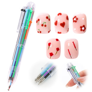 BQAN 6-In-1 Nail Dotting Tool – Multi Size Nail Art Pen for Dots, Flowers & Rhinestones