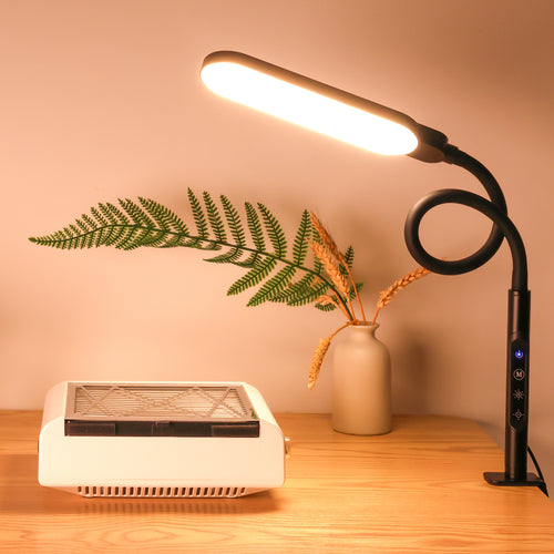 BQAN LED Desk Lamp – Adjustable Gooseneck, 5 Modes & 9 Brightness, Touch Control, Eye-Care