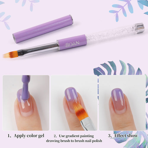 BQAN Pro Ombre Nail Brush with Rhinestone – Smooth Gradient Tool