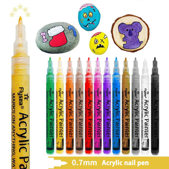 BQAN 2022 NEW 0.7mm acrylic nail pen cartoon coloring water-based markers acrylic painter pen