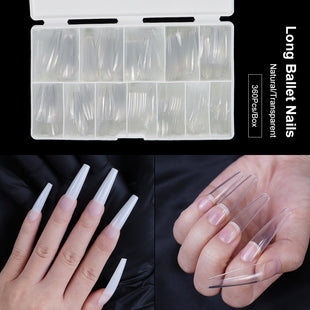 Full Coverage Natural Coffin Shaped Ballerina Nails Acrylic Nail Tips 360 Pcs