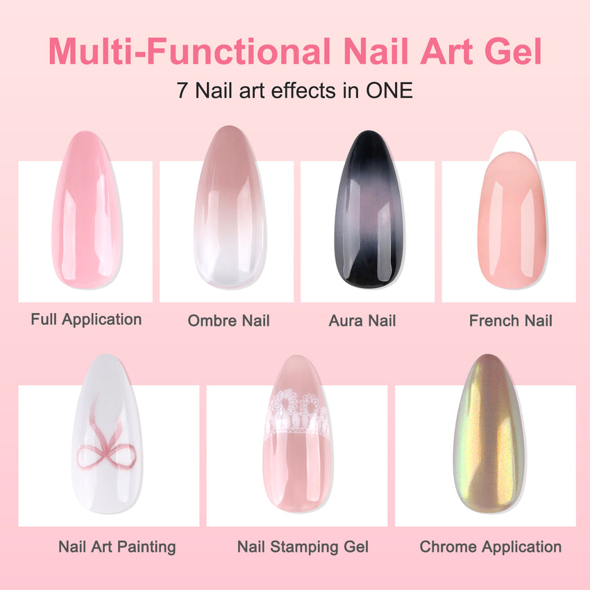BOAN Ombre Nail Gel Kit – 5 Sheer Nude Pink Colors