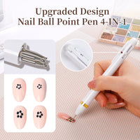 BQAN 4-In-1 Nail Dotting Tool – Multi Size Ball Point Pen for Nail Art Design