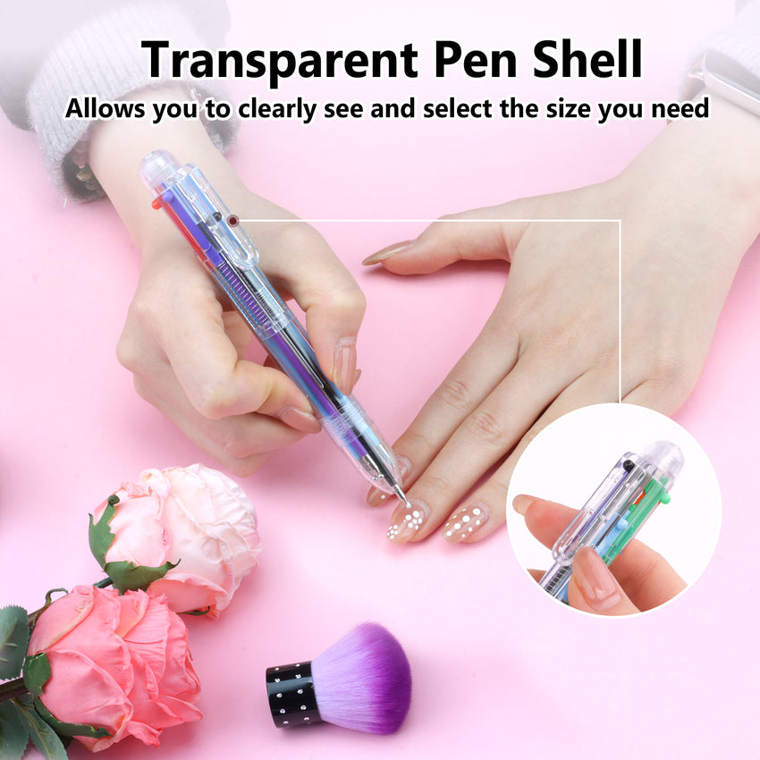 BQAN 6-In-1 Nail Dotting Tool – Multi Size Nail Art Pen for Dots, Flowers & Rhinestones