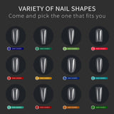 BQAN 504Pcs Press On Nails Coffin Nail Tips Clear Full Cover Apres Gel X Fake Acrylic Uv Gel Nails