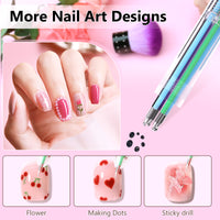 BQAN 6-In-1 Nail Dotting Tool – Multi Size Nail Art Pen for Dots, Flowers & Rhinestones