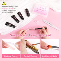 BQAN Poly Nail Gel Kit,3 Colors Poly Extension Gel With Dual Forms Builder Extension for Nail Tech DIY at Home Manicure Set