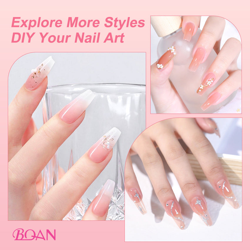 BOAN Ombre Nail Gel Kit – 5 Sheer Nude Pink Colors
