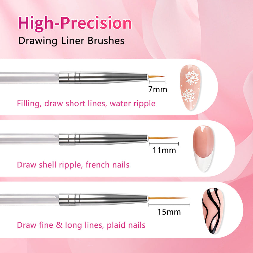 BQAN Nail Art Gel Paint Set – Black & White Gel Nail Polish for French Tips Flowers Drawing Ombre Design No Wipe, UV/LED Curing, Home & Salon Use