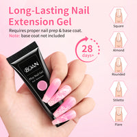 BQAN Poly Nail Gel Kit,3 Colors Poly Extension Gel With Dual Forms Builder Extension for Nail Tech DIY at Home Manicure Set