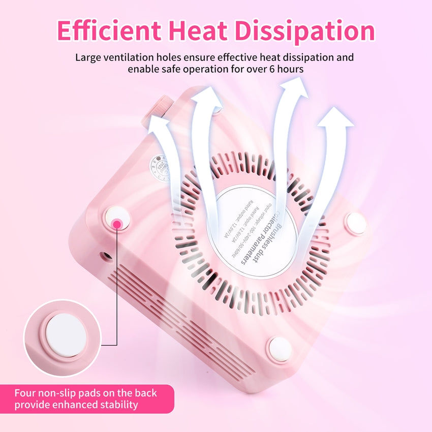 Heart-Shaped Panel Strong Suction 4200RPM Mini Nail Dust Collector