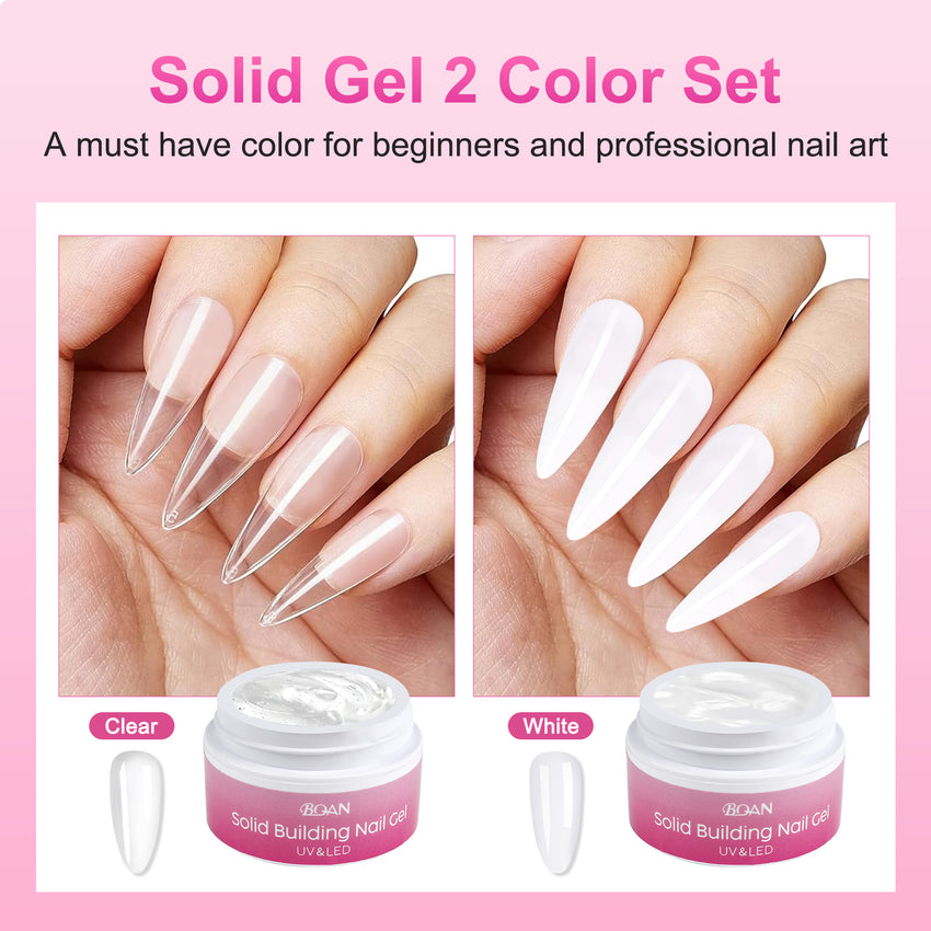 BQAN 3D Nail Builder Gel Set – Clear Sculpting Extension Gel