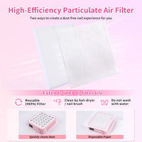 Heart-Shaped Panel Strong Suction 4200RPM Mini Nail Dust Collector