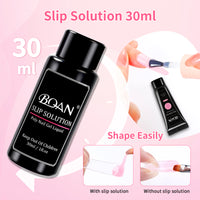 BQAN Poly Nail Gel Kit,3 Colors Poly Extension Gel With Dual Forms Builder Extension for Nail Tech DIY at Home Manicure Set