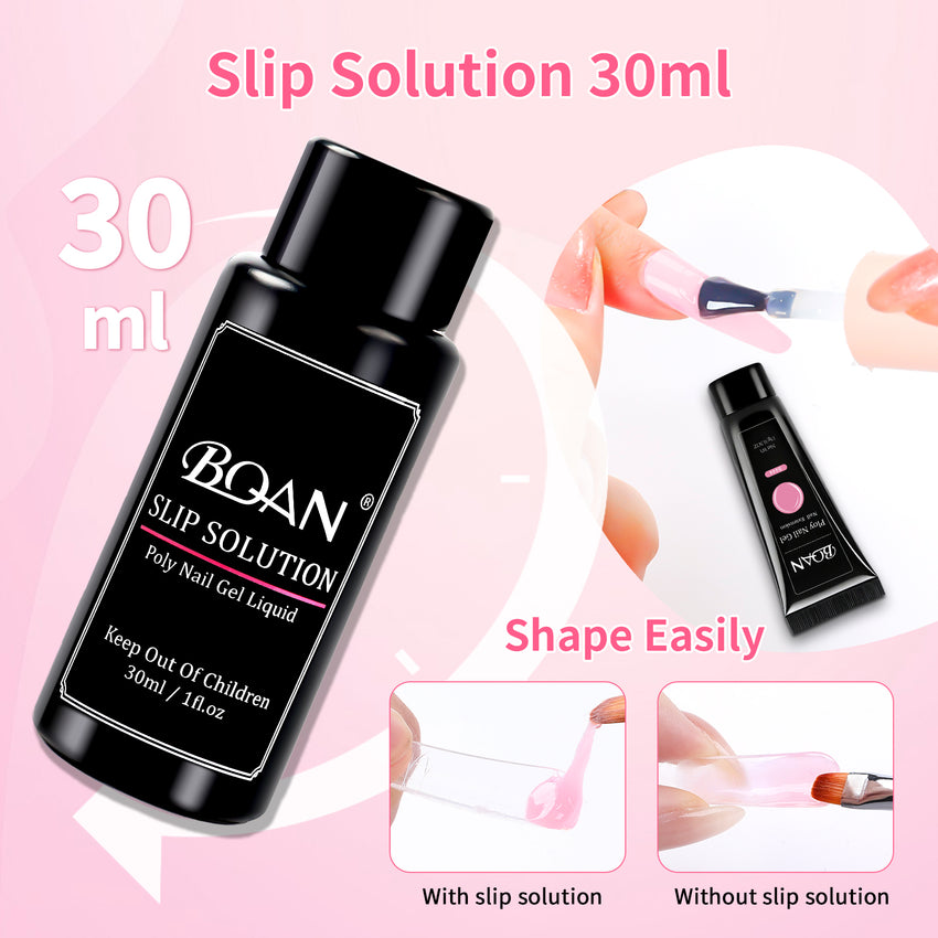 BQAN Poly Nail Gel Kit,3 Colors Poly Extension Gel With Dual Forms Builder Extension for Nail Tech DIY at Home Manicure Set