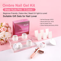 BOAN Ombre Nail Gel Kit – 5 Sheer Nude Pink Colors