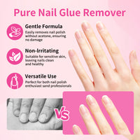 BQAN 10g Semi Nail Glue for Press On Nails, Super Strong | Quick Drying | Long Lasting | No UV Light Needed for Fake Acrylic Nails Tips with 10ml Nail Glue Remover