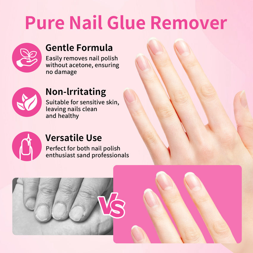 BQAN 10g Semi Nail Glue for Press On Nails, Super Strong | Quick Drying | Long Lasting | No UV Light Needed for Fake Acrylic Nails Tips with 10ml Nail Glue Remover