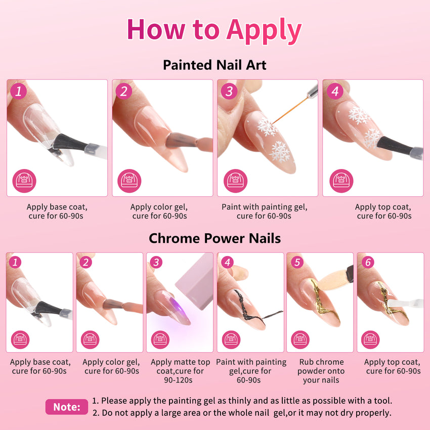 BQAN Nail Art Gel Paint Set – Black & White Gel Nail Polish for French Tips Flowers Drawing Ombre Design No Wipe, UV/LED Curing, Home & Salon Use