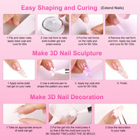BQAN 3D Nail Builder Gel Set – Clear Sculpting Extension Gel