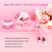 BQAN 3D Nail Builder Gel Set – Clear Sculpting Extension Gel