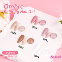 BOAN Ombre Nail Gel Kit – 5 Sheer Nude Pink Colors