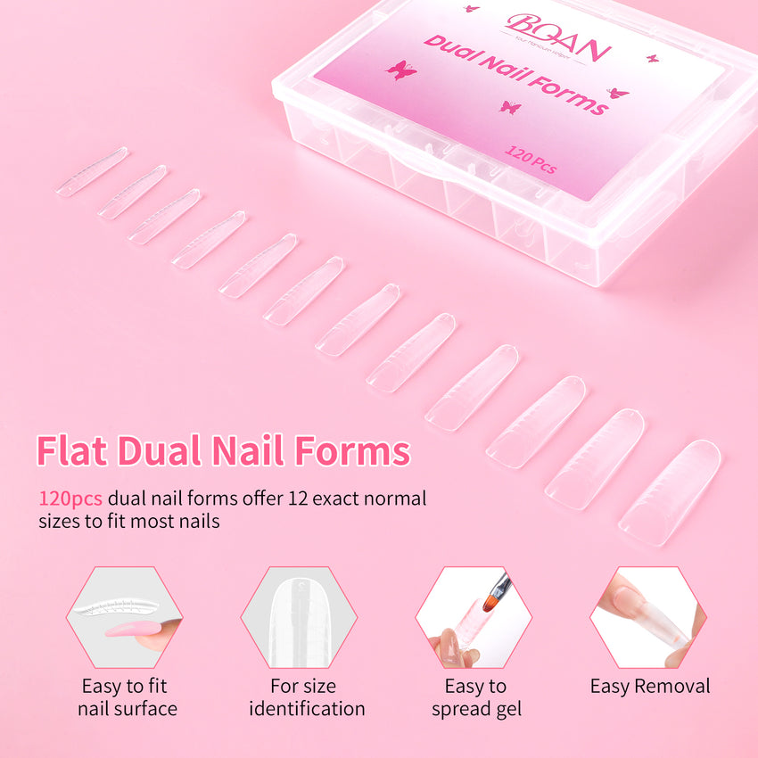 BQAN Poly Nail Gel Kit,3 Colors Poly Extension Gel With Dual Forms Builder Extension for Nail Tech DIY at Home Manicure Set