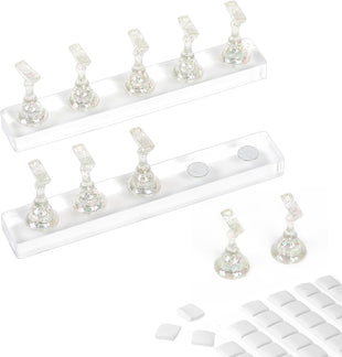 BQAN New 2 Piece Nail Art Practice Racks Acrylic Nail Display Stand Set