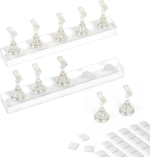 BQAN New 2 Piece Nail Art Practice Racks Acrylic Nail Display Stand Set