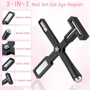 BQAN 5 in 1 Cat Eye Magnet Gel Nail Polish with Double Head Nail Magnet Tool