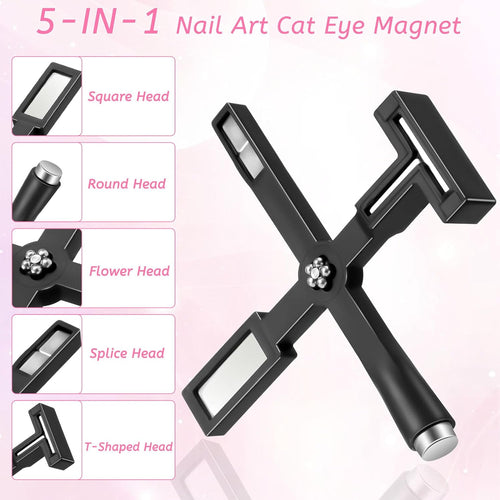 BQAN 5 in 1 Cat Eye Magnet Gel Nail Polish with Double Head Nail Magnet Tool