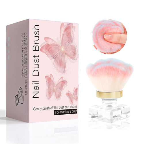 Professional Pink Rose Acrylic Nail Cleaning Dusting Brush