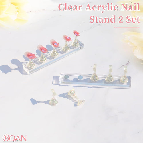 BQAN New 2 Piece Nail Art Practice Racks Acrylic Nail Display Stand Set