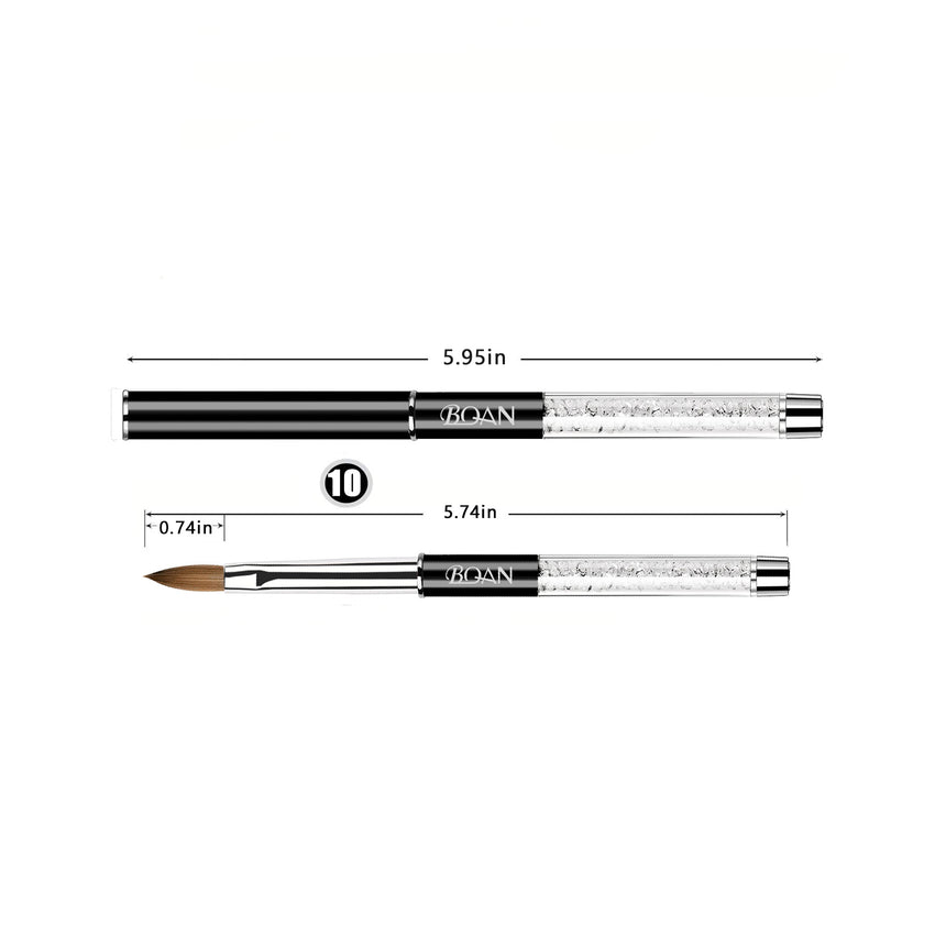 BOAN Kolinsky Acrylic Nail Brush – Professional Oval Acrylic Brush with Rhinestone Handle