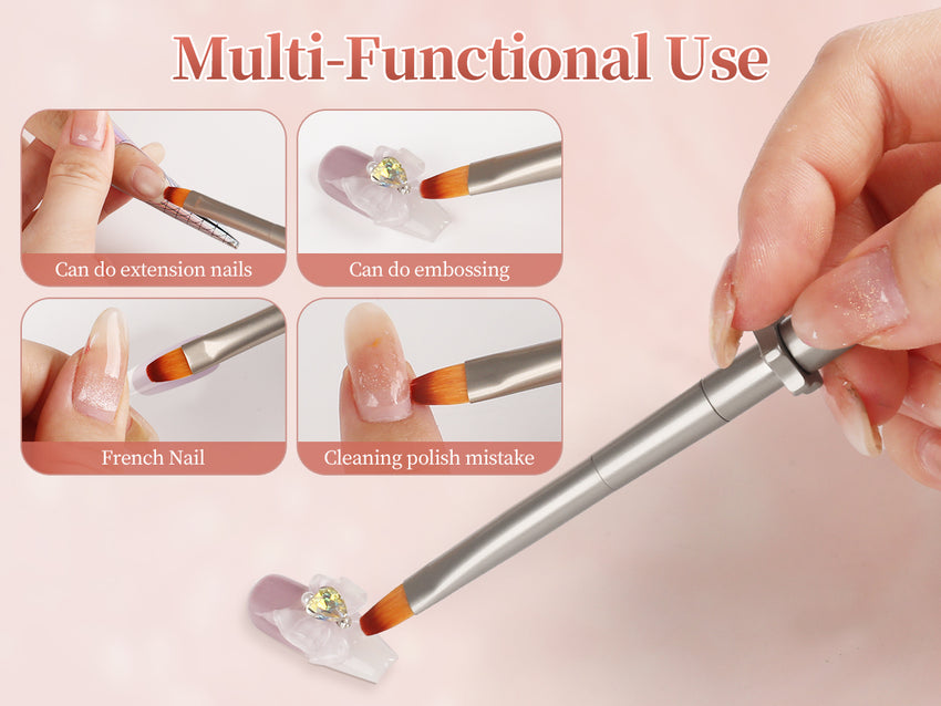 Detachable Metal Nail Art Brush – Ombre, Gel & Universal Options