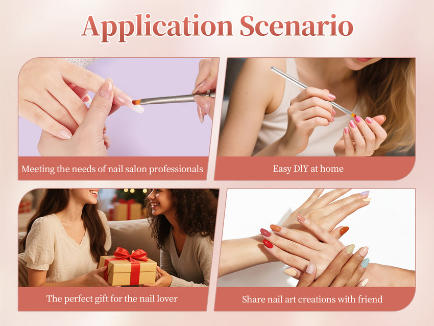 Detachable Metal Nail Art Brush – Ombre, Gel & Universal Options