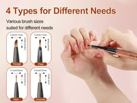 4 Tape Sandalwood Handled Nail Art Brush For Different Nail Beauty Needs