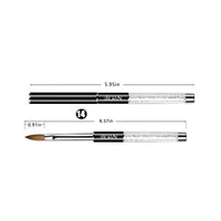 BOAN Kolinsky Acrylic Nail Brush – Professional Oval Acrylic Brush with Rhinestone Handle