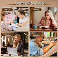 BQAN LED Desk Lamp with Clamp, Flexible Gooseneck Nail Table Lamp Touch Control, Eye-Care 15W Desk Light 5 Modes & 9 Brightness Levels for Nail/Office/Home/Work