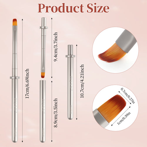 Detachable Metal Nail Art Brush – Oval UV Gel Nail Brush