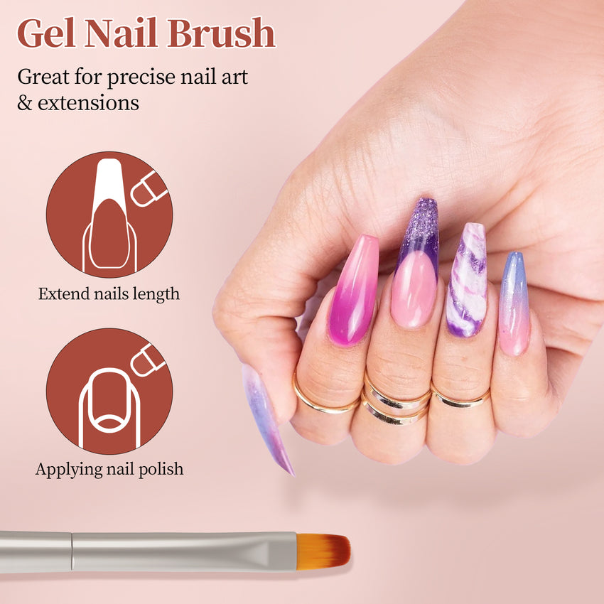 Detachable Metal Nail Art Brush – Ombre, Gel & Universal Options