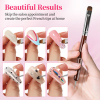 BQAN Dual Tip Nail Art Brush #12 #14 #16 – French Brush + Dotting Tool