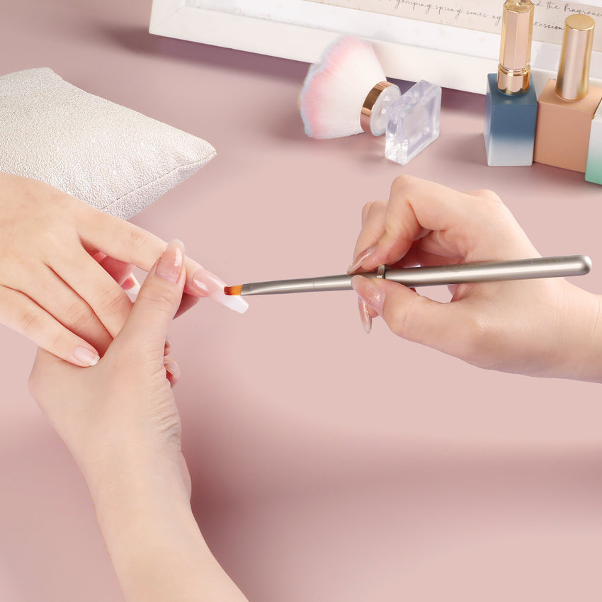Detachable Metal Nail Art Brush – Oval UV Gel Nail Brush