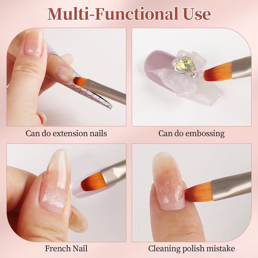 Detachable Metal Nail Art Brush – Oval UV Gel Nail Brush