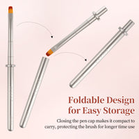 Detachable Metal Nail Art Brush – Oval UV Gel Nail Brush