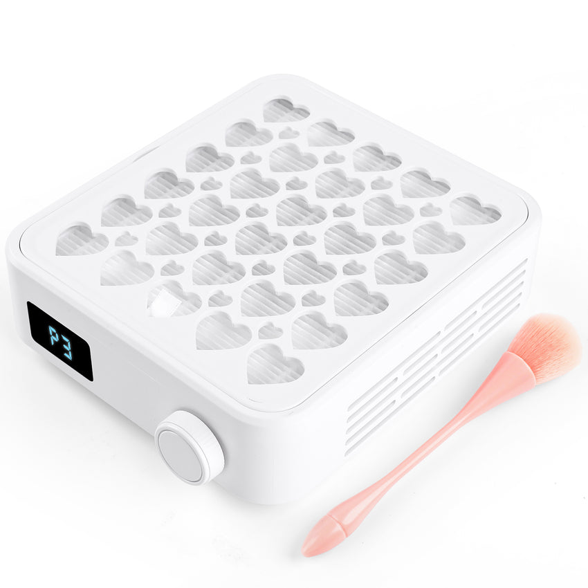 Heart-Shaped Panel Strong Suction 4200RPM Mini Nail Dust Collector