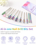BQAN Home Salon Nail Art Supplies 17 Tungsten Carbide Drill Bits Set 3/32 Inch Professional Drill Bits For Nail Drill, Acrylic Nails, Manicure Pedicure