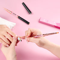 New Design Double headed Nail Art Liner Brush & UV Gel Brush for Builder Gel Nail Extension