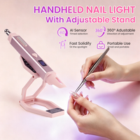 BQAN Pink Nail Lamp Portable, Professional UV LED Nail Dryer With Magnetic Stand, Auto Finger Activated & 60s Fast Cure for Nail Salon Use